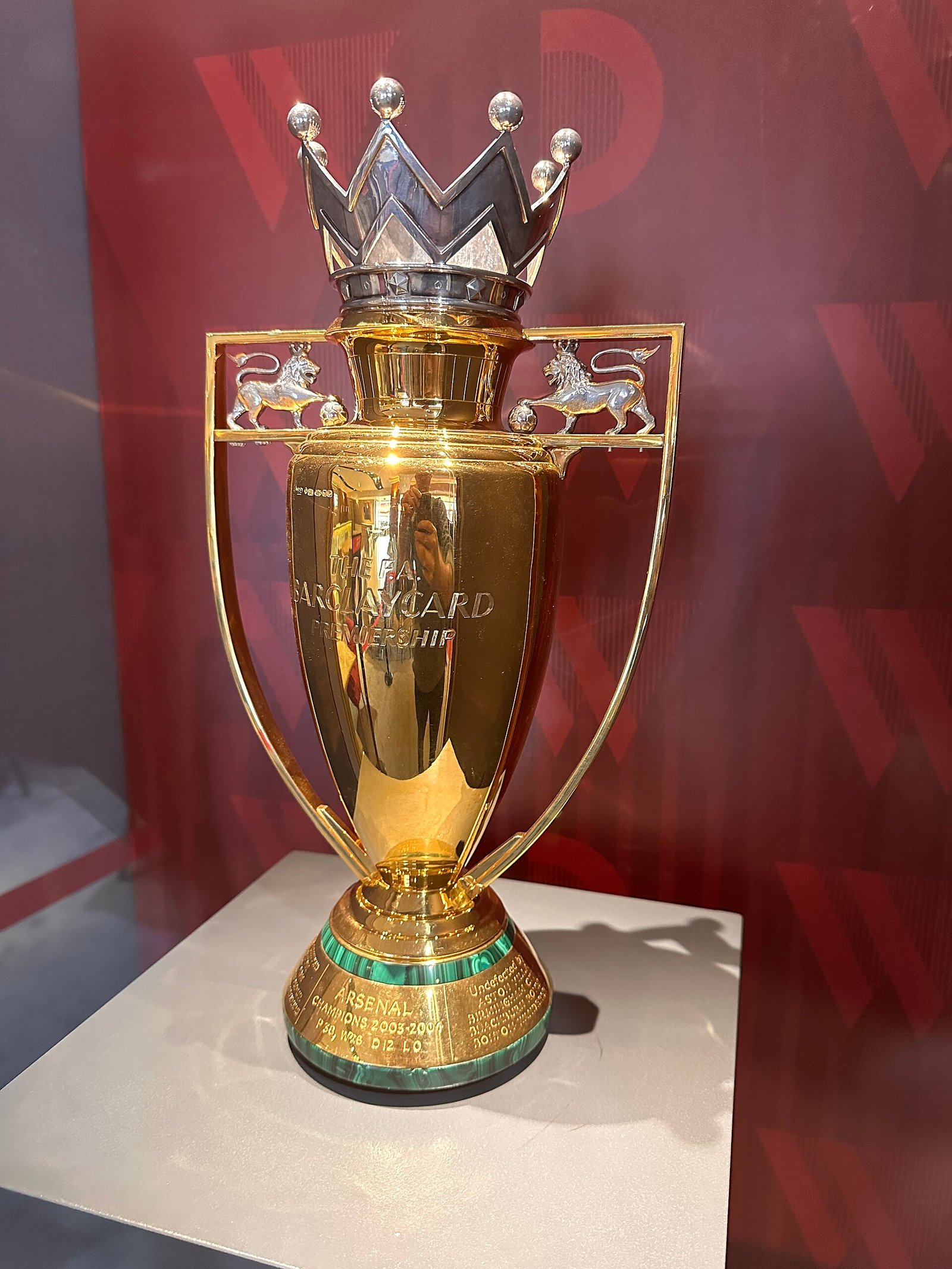 Gold replica of the Premier League trophy