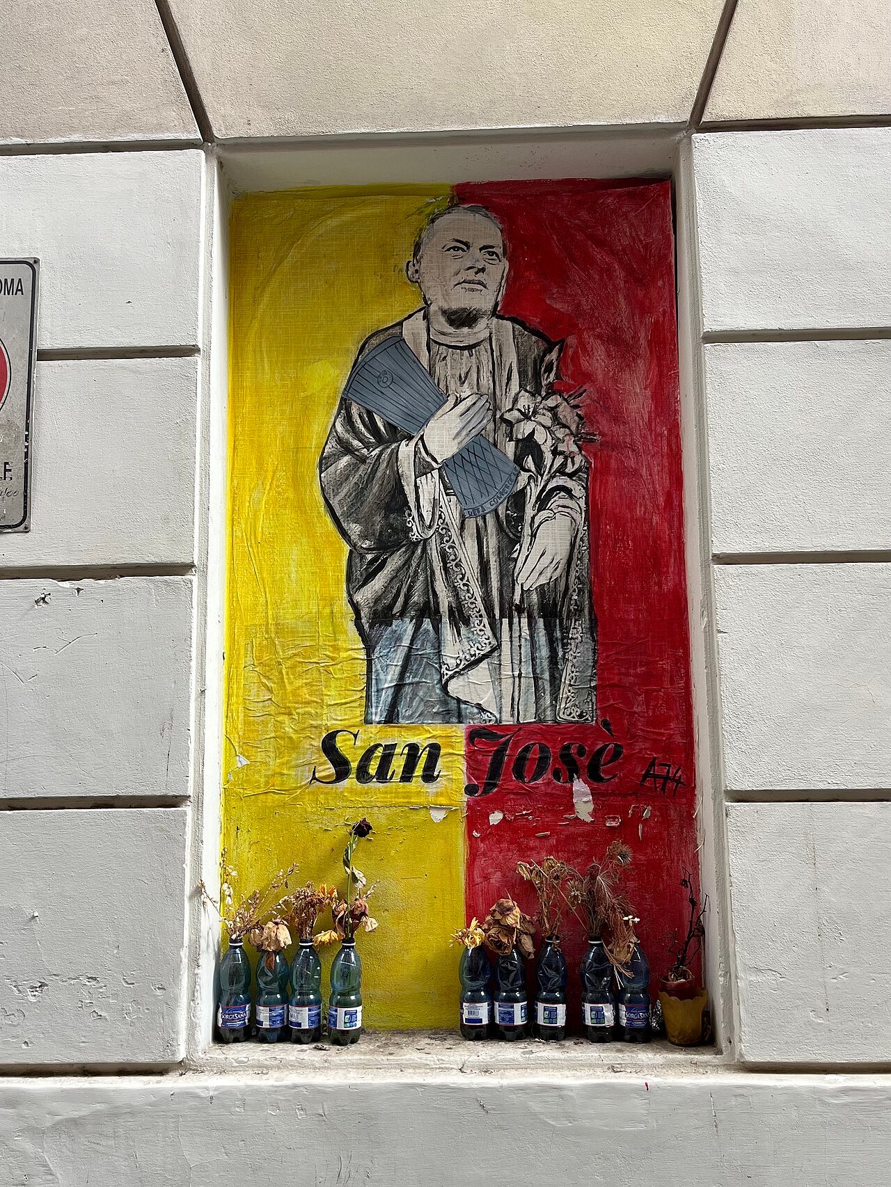 Graffiti honoring Jose Mourinho in Rome