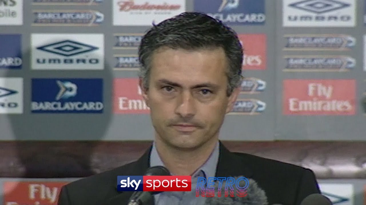 Jose Mourinho at a press conference in the Special One moment