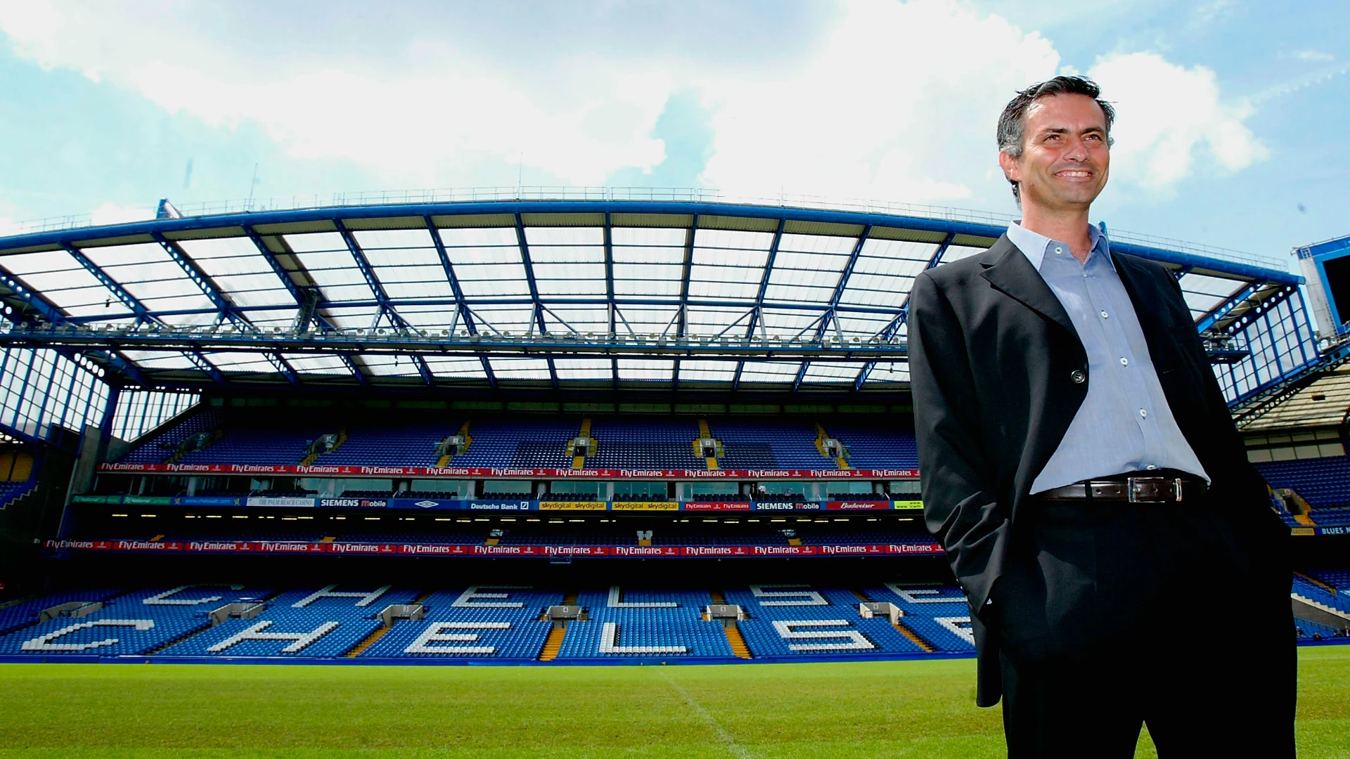 José Mourinho at Stamford Bridge when unveiled as Chelsea manager in June 2004
